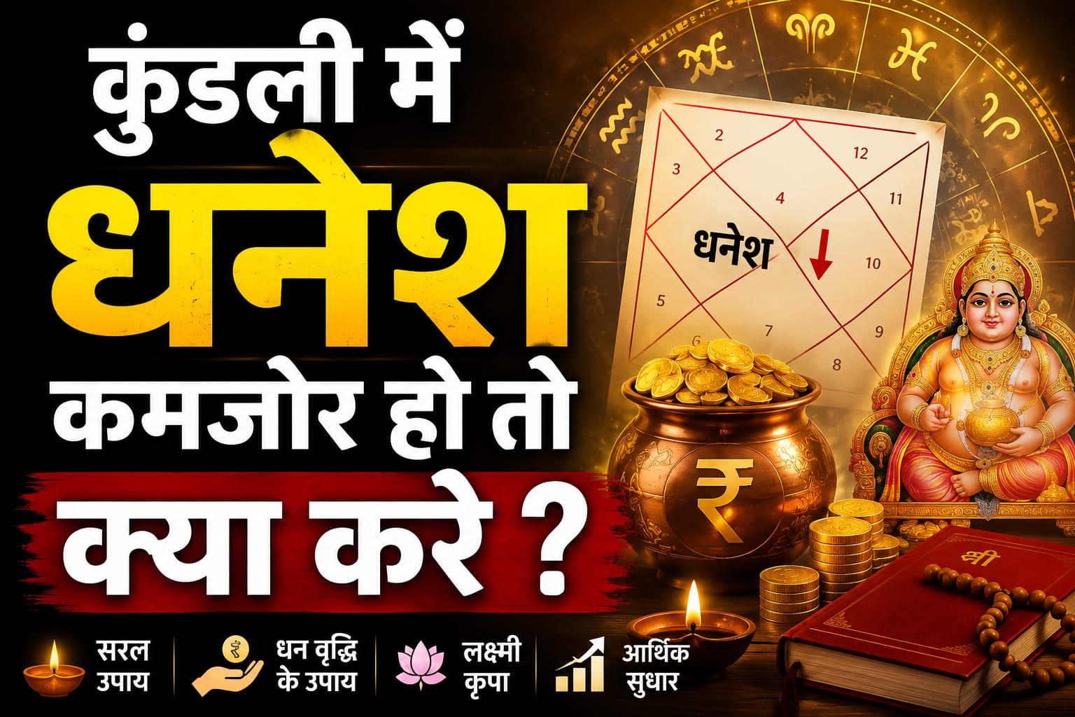 कुंडली में धनेश कमजोर हो तो क्या करें?